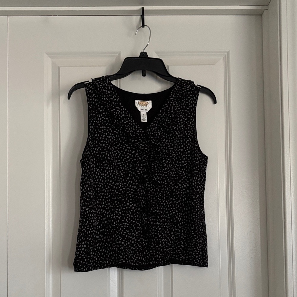 Talbots Black and White Sleeveless Tank Top